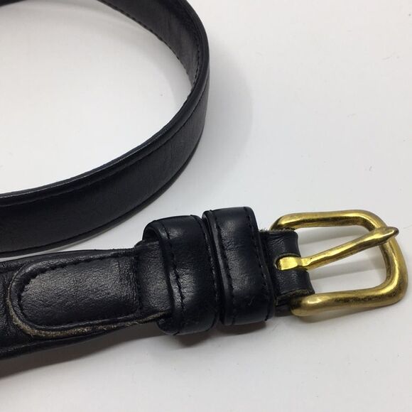 Vintage COACH Black Leather Belt with Brass Buckle made in NYC plant. main image 10